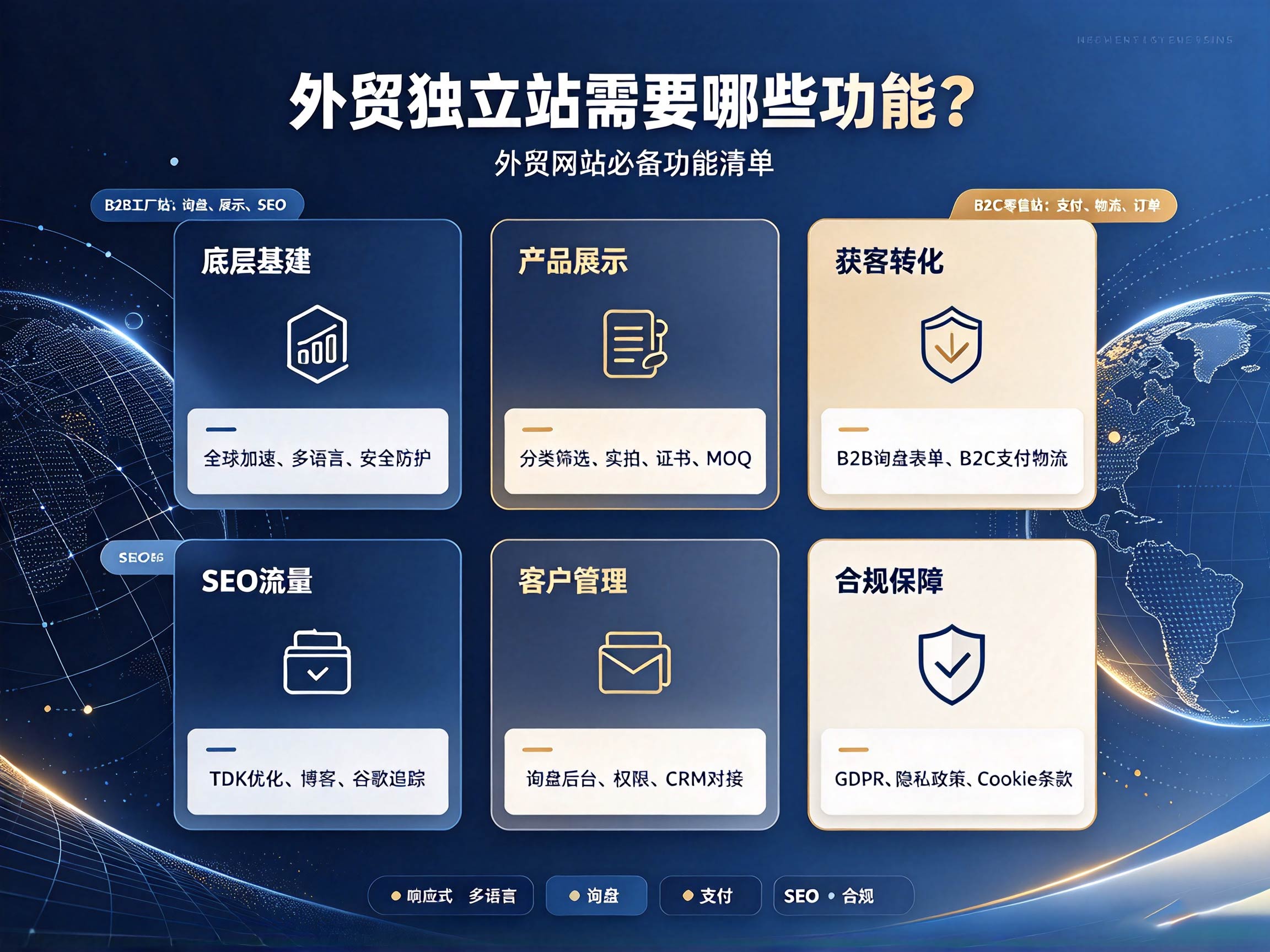 外贸独立站需要哪些功能？外贸网站必备功能清单