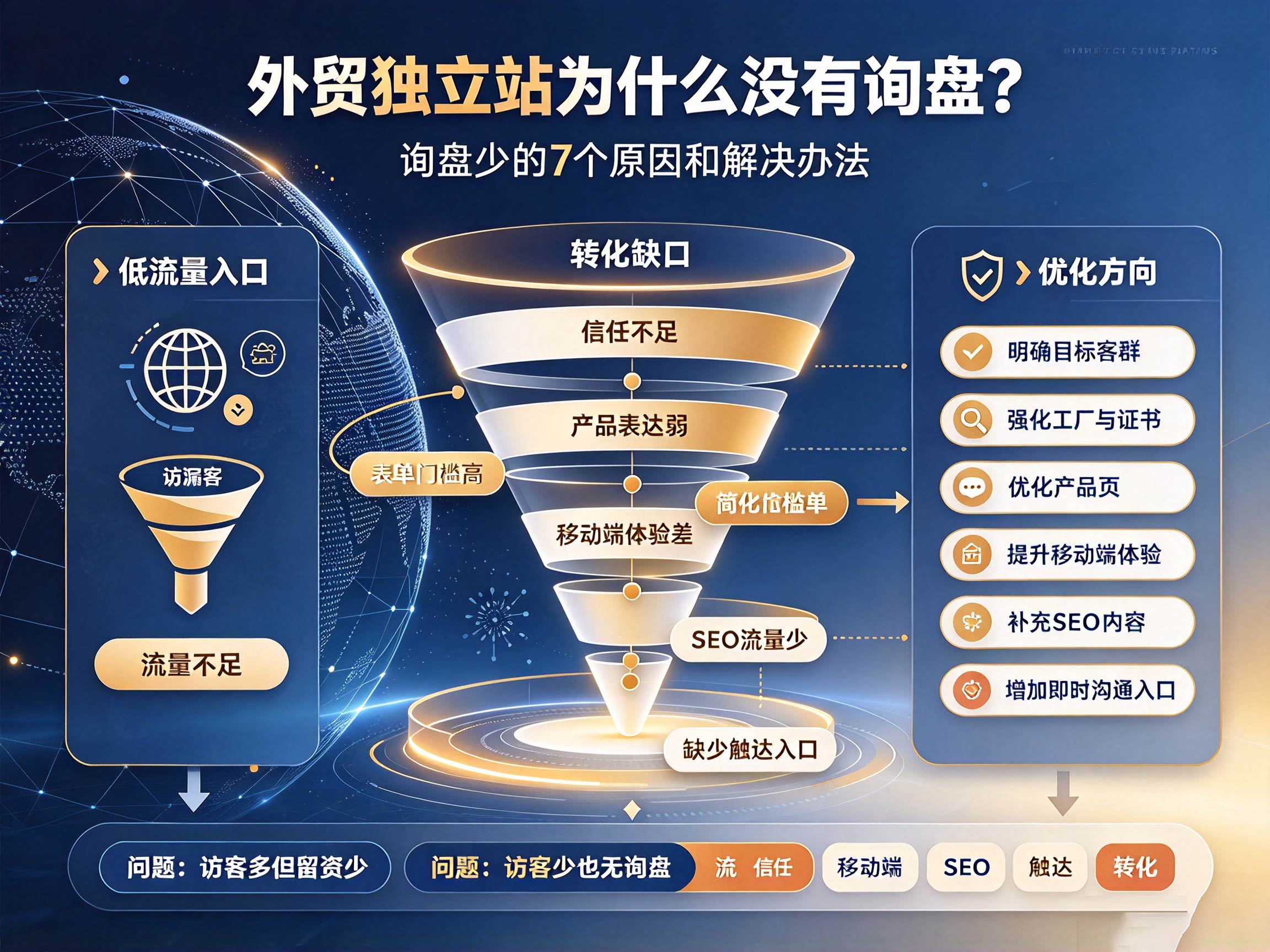 外贸独立站为什么没有询盘？询盘少的 7 个原因和解决办法