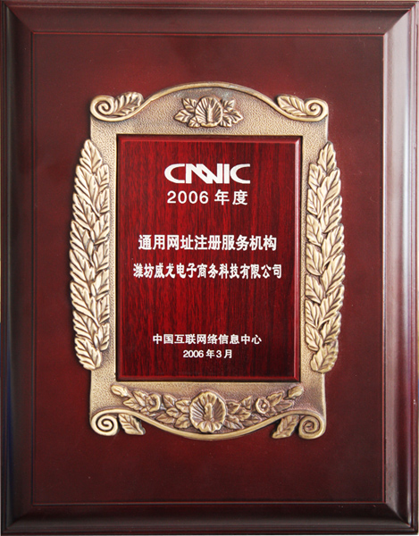 CNNIC通址認(rèn)證注冊(cè)服務(wù)機(jī)構(gòu)（2006）